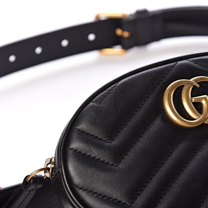 Gucci Calfskin Matelasse GG Marmont Belt Bag 95 38 Black 11 of 13