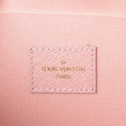 Louis Vuitton Damier Azur Pochette Felicie Chain Wallet Rose Ballerine 6 of 8