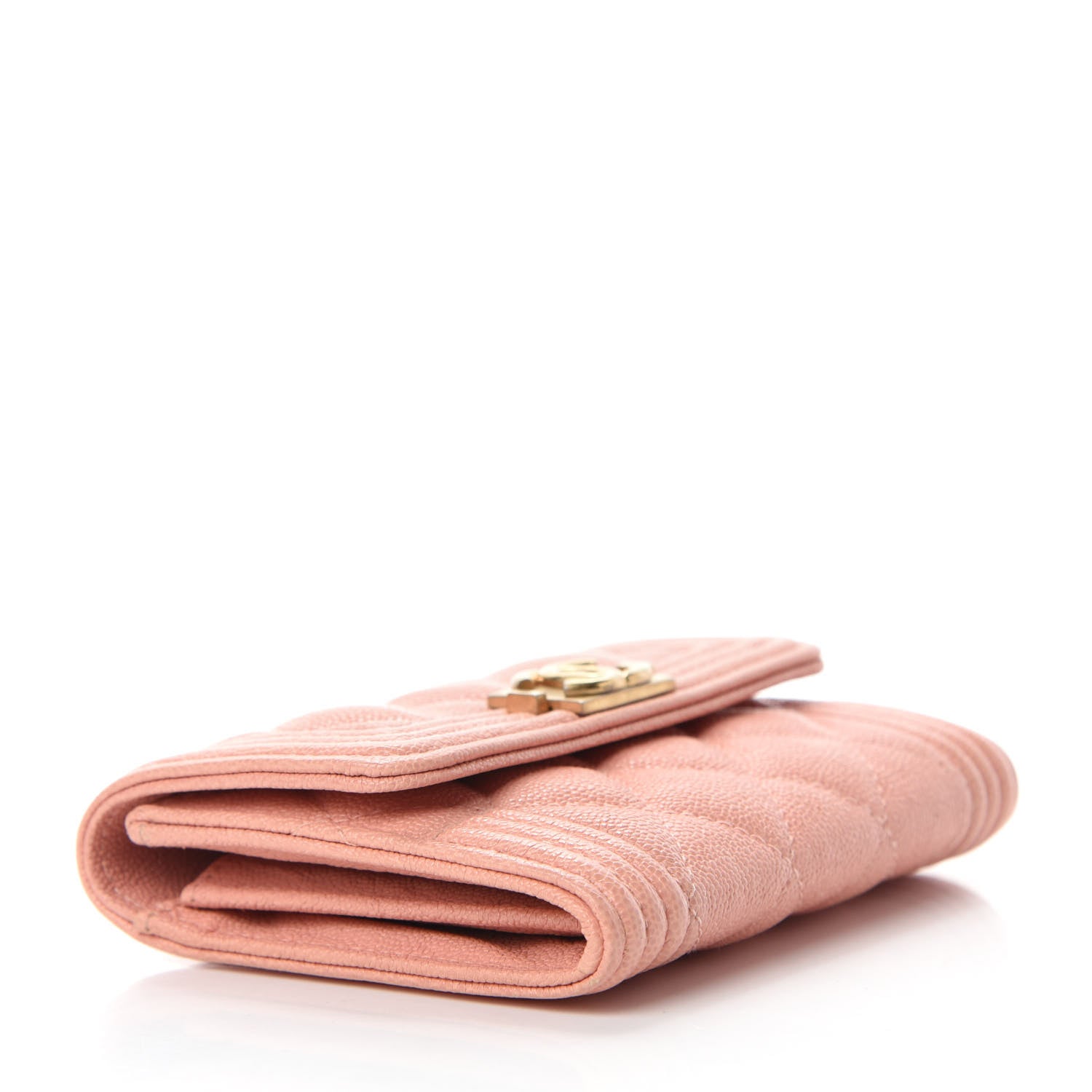 Chanel Caviar Quilted Boy Card Holder Wallet Light Pink 4 of 9