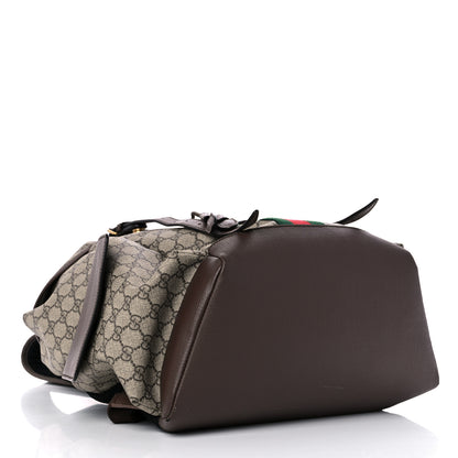 Gucci GG Supreme Monogram Medium Ophidia Double Buckle Backpack Brown 4 of 11