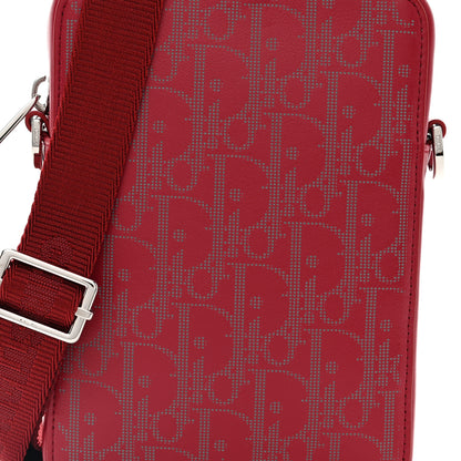 Christian Dior Calfskin Oblique Galaxy Perforated World Tour Messenger Pouch Red White 8 of 10