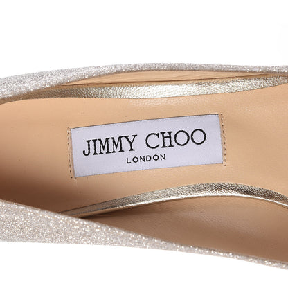 Jimmy Choo Glitter Pointy Toe Romy 100 Pumps 39 Platinum Ice 6 of 10