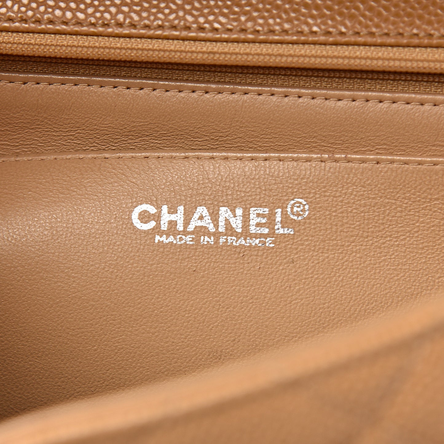 Caviar Quilted Jumbo Kelly Flap Beige