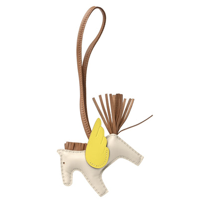 Hermes Milo Lambskin Grigri Rodeo Pegase Horse Bag Charm PM Craie Chai Lime 1 of 6