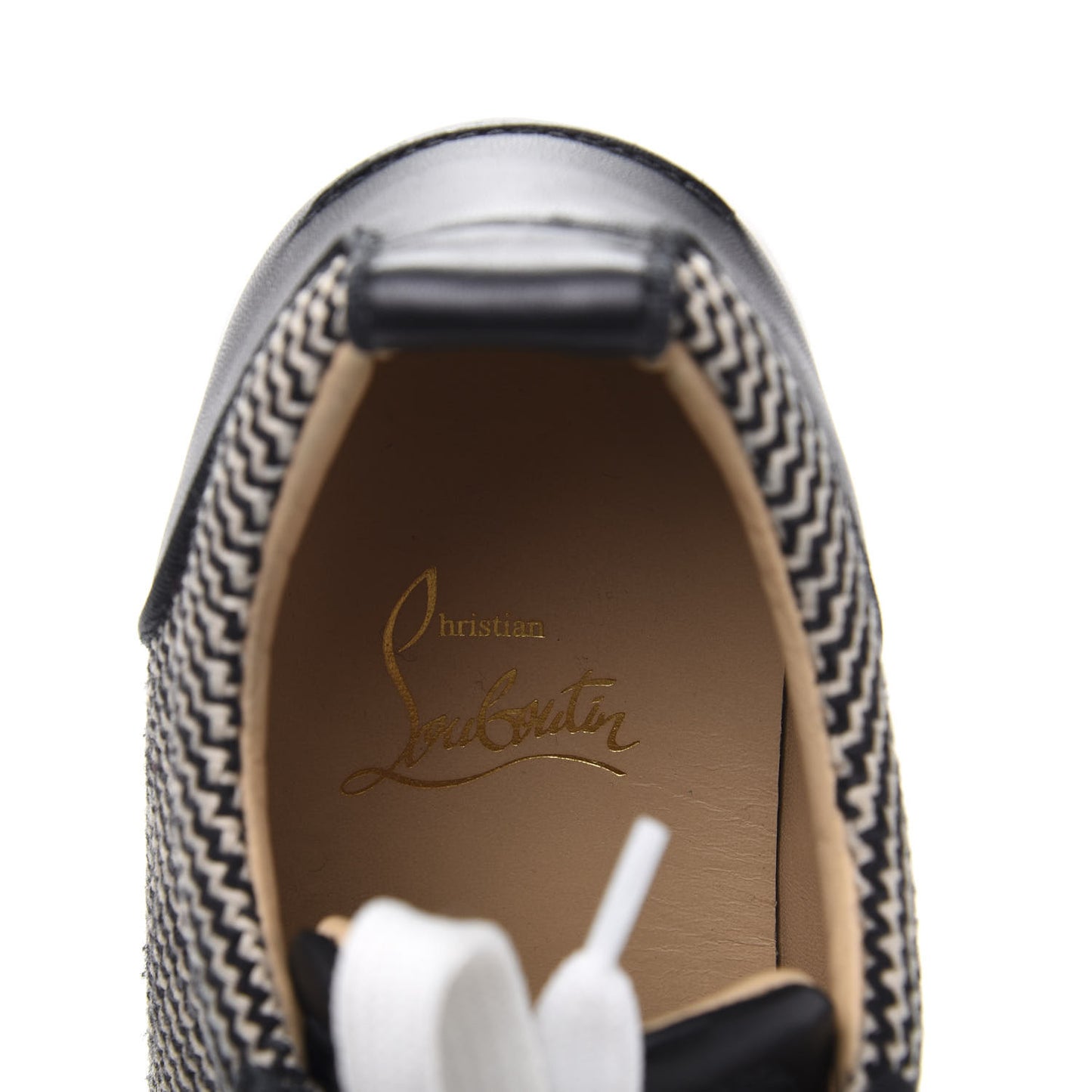 Calfskin Wool Zig Zag Womens Rantulow Orlato Flat Sneakers 39 Black White