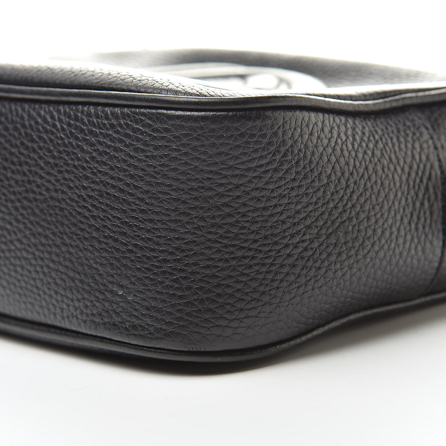 Pebbled Calfskin Small Soho Disco Bag Black