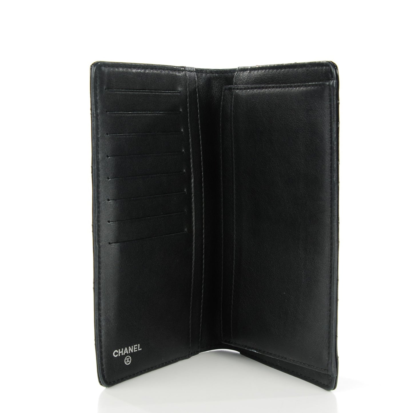Patent Quilted Brilliant Yen Wallet Black