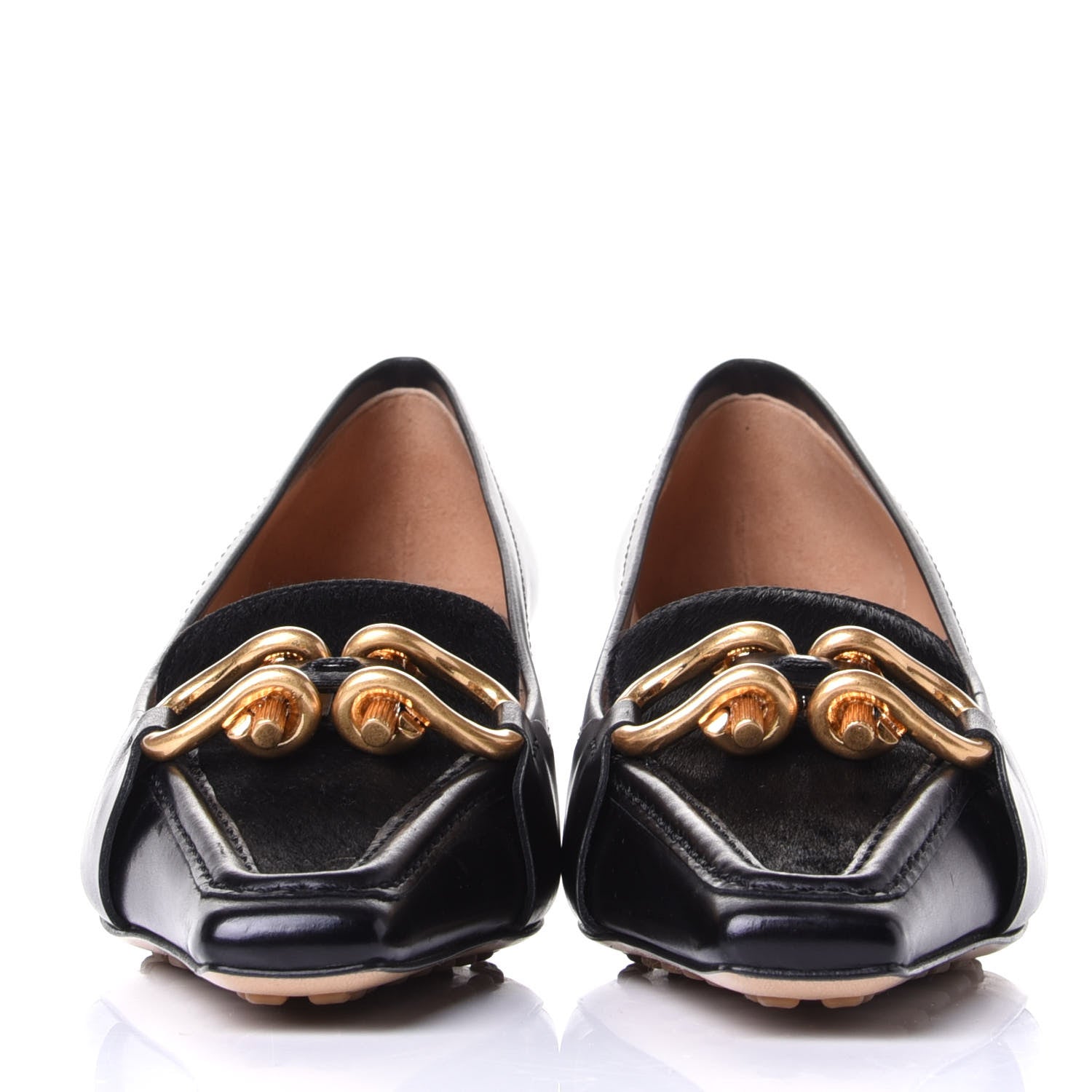 Bottega Veneta Nappa Calf Hair Madame Pumps 37 Black 2 of 10