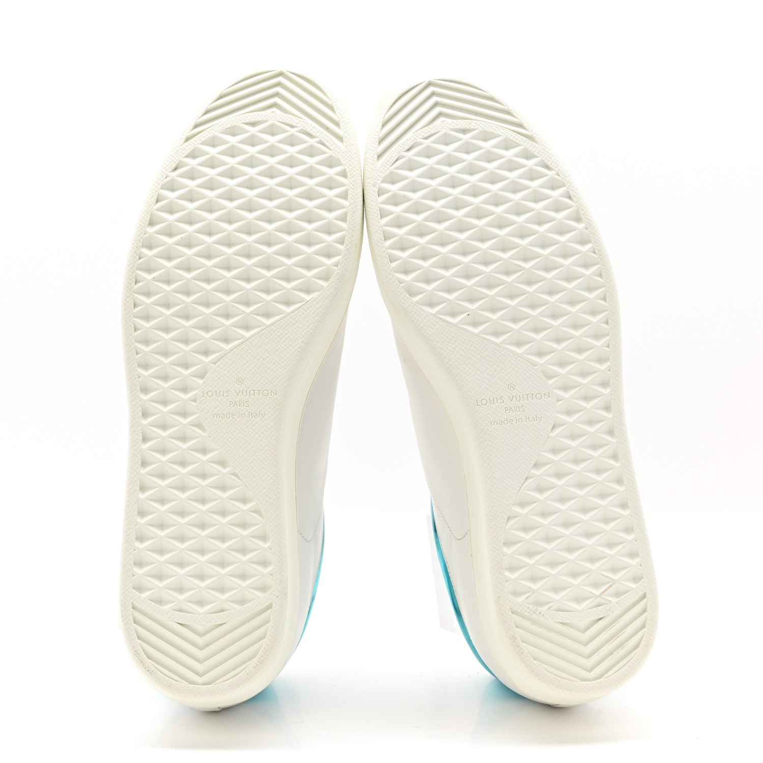 Louis Vuitton Calfskin Mens Luxembourg Sneakers 9.5 White Bleu 6 of 10