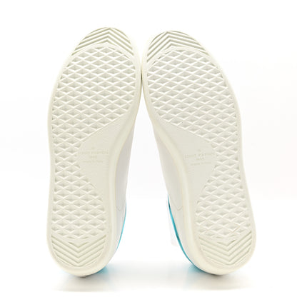 Louis Vuitton Calfskin Mens Luxembourg Sneakers 9.5 White Bleu 6 of 10