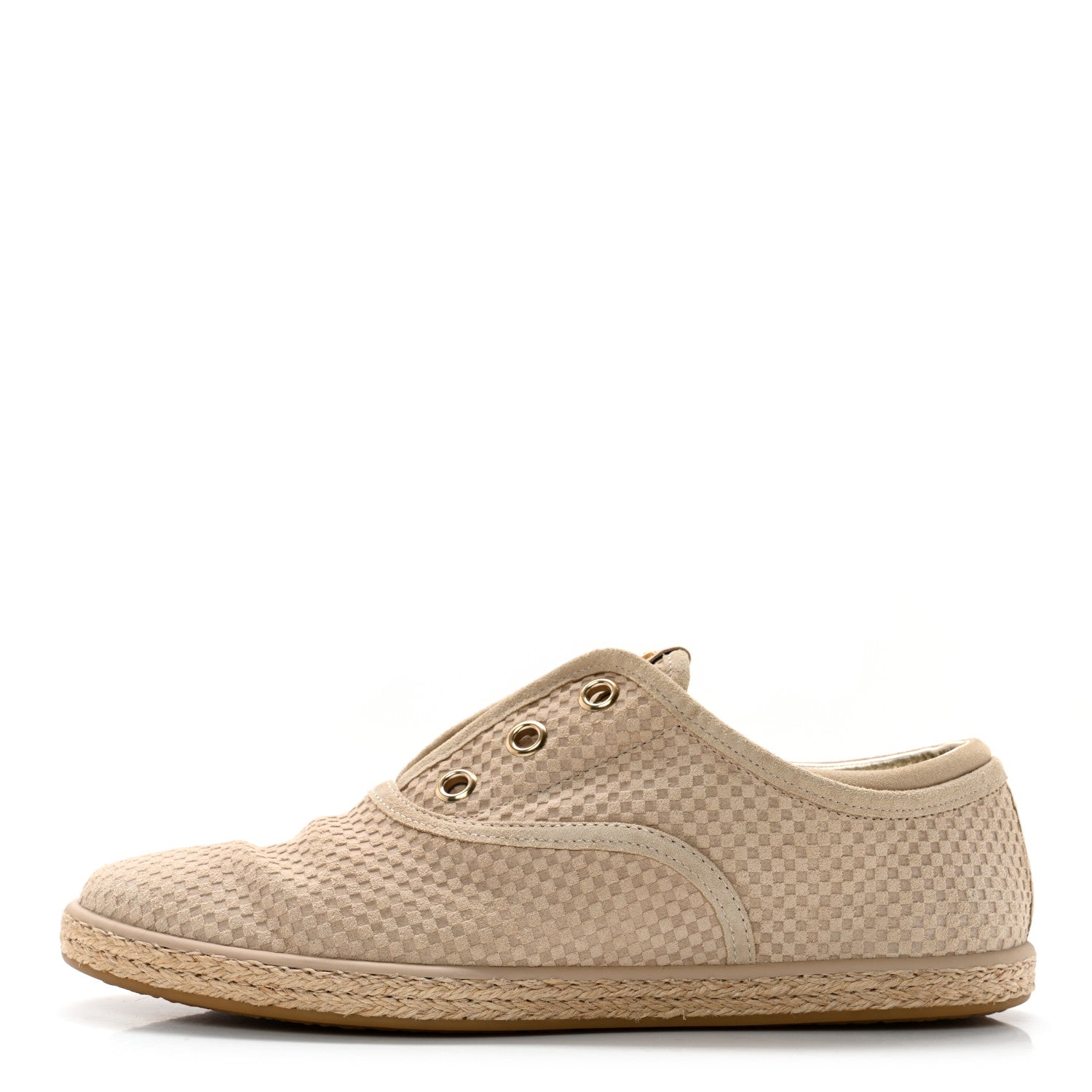 Louis Vuitton Suede Petit Damier Sneakers 37 Beige 1 of 14