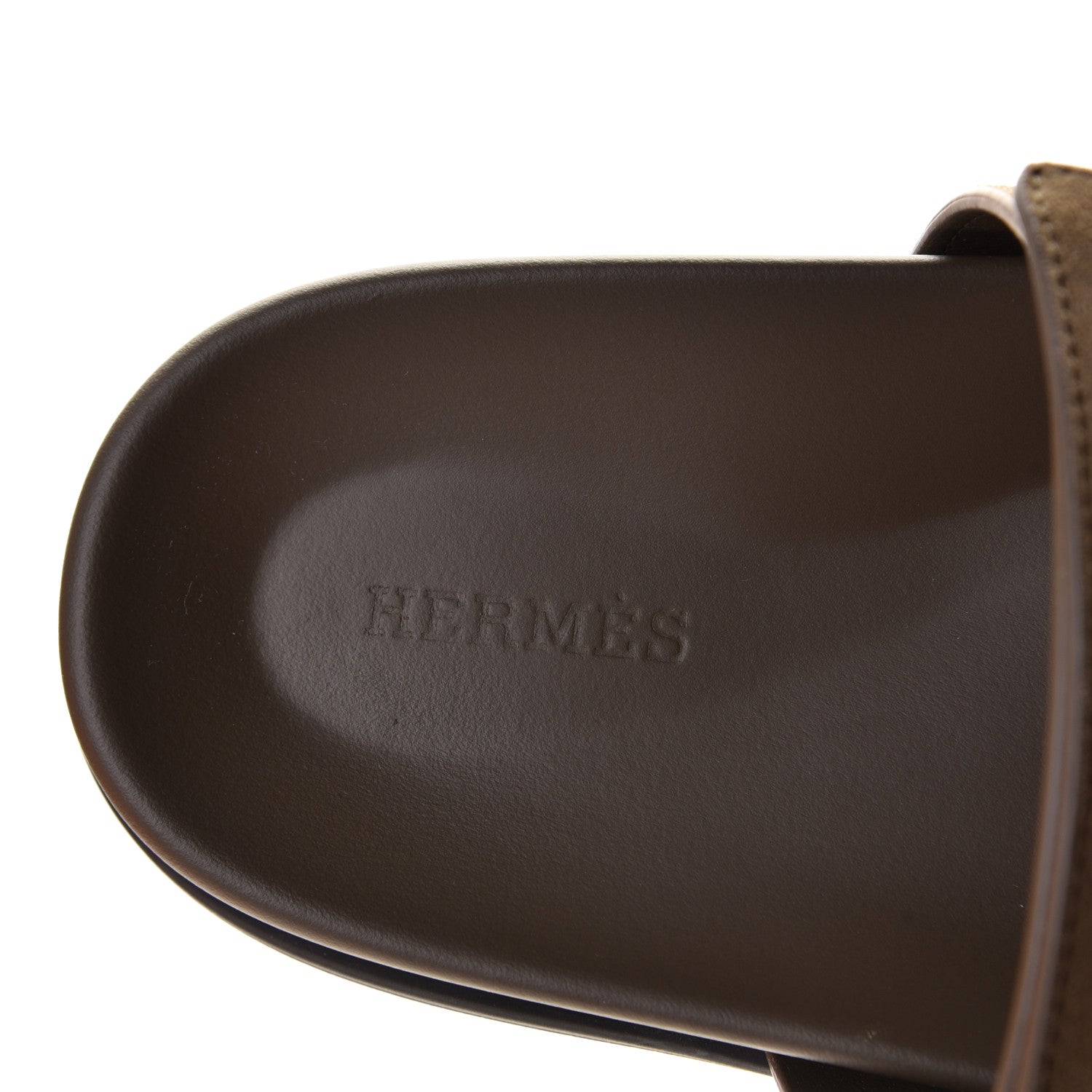 Hermes Suede Goatskin Mens Chypre Sandals 42.5 Vert Army 6 of 12