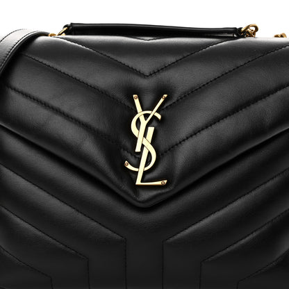 Saint Laurent Calfskin Y Quilted Monogram Small Loulou Chain Satchel Black 7 of 10