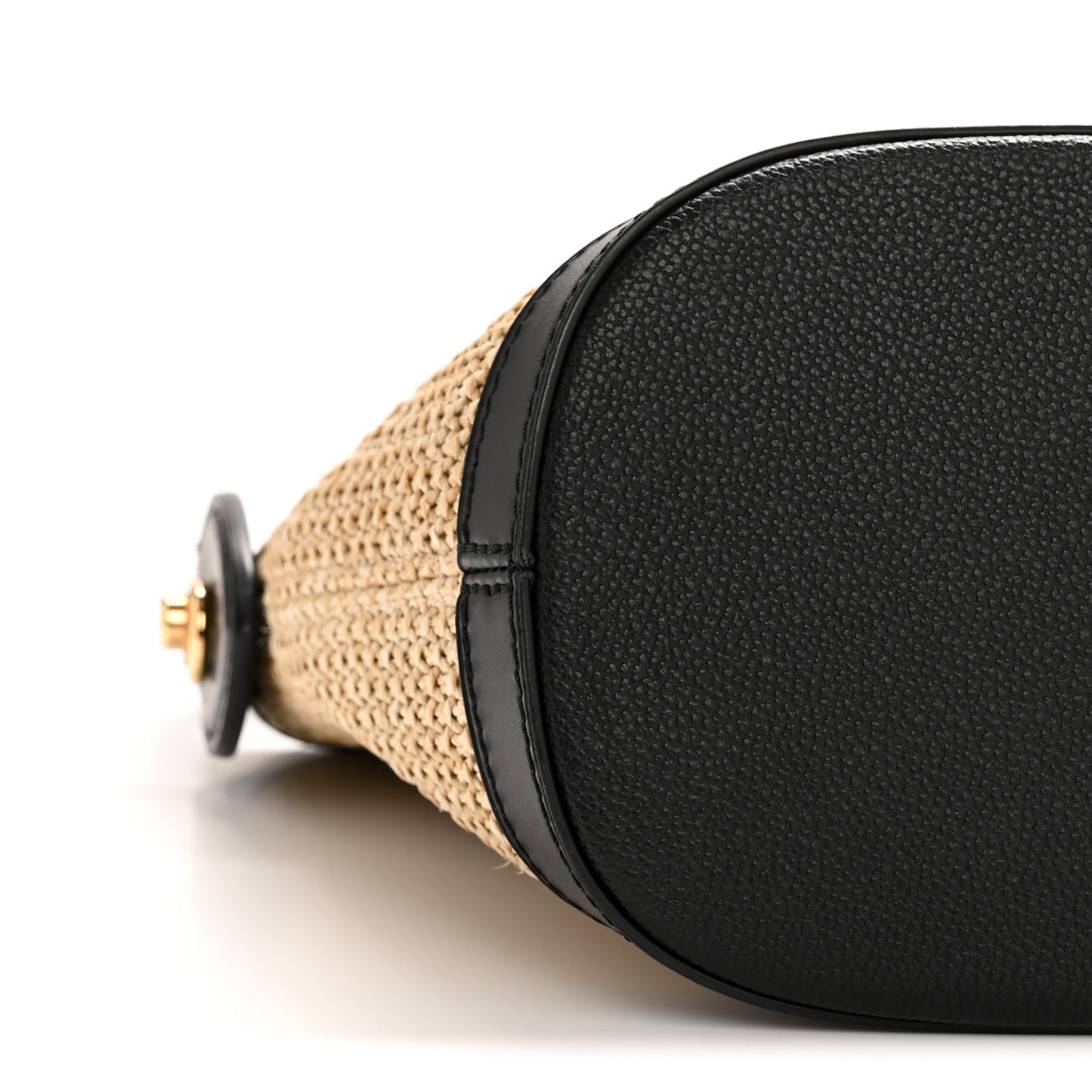 Raffia Petit Bucket Black