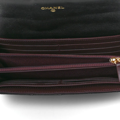 Chanel Lambskin Quilted Large Gusset Flap Wallet Black 5 of 12