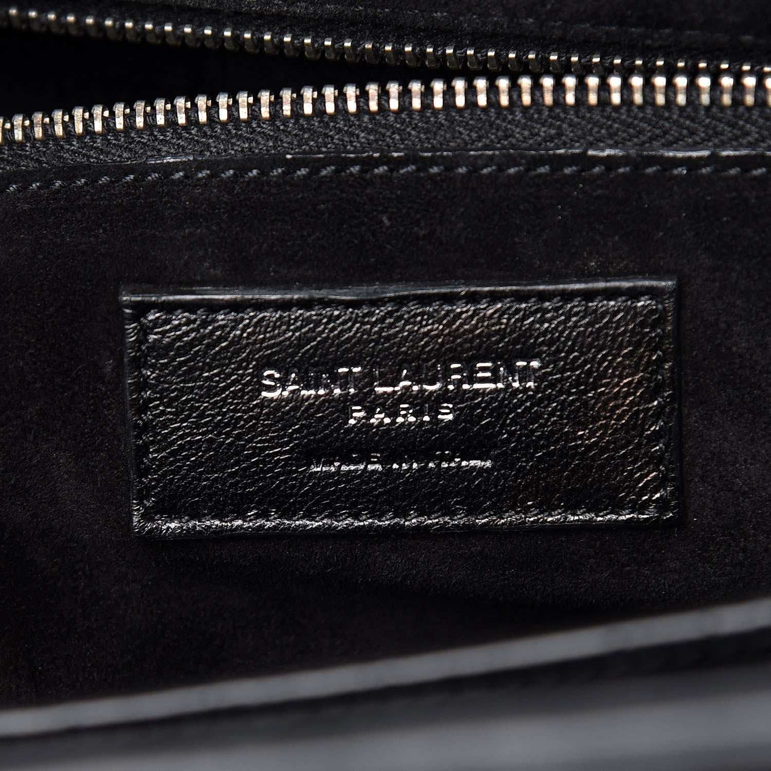 Saint Laurent Calfskin Crocodile Embossed Medium Trois Class Tote Black 6 of 9