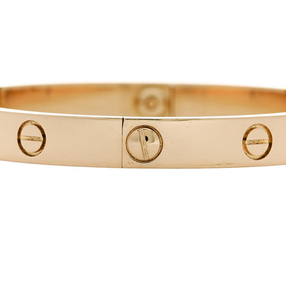 Cartier 18K Yellow Gold 4 Diamond LOVE Bracelet 17 5 of 9