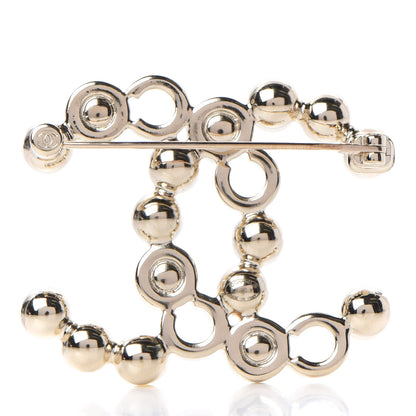 Chanel Pearl Coco CC Brooch Gold 3 of 4