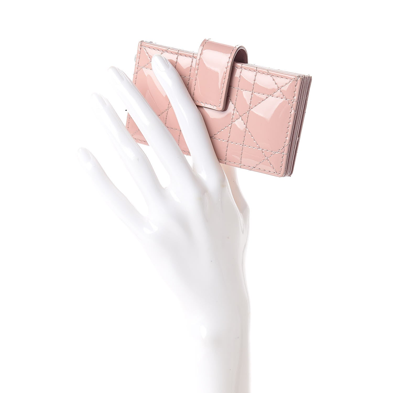 Christian Dior Patent Cannage Lady Dior 5-Gusset Card Holder Rose Clair 2 of 7
