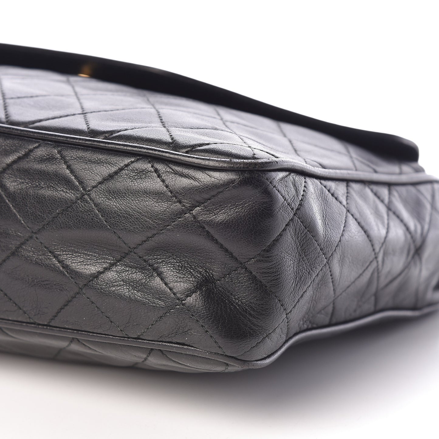 Lambskin Quilted Tassel Camera Case Black