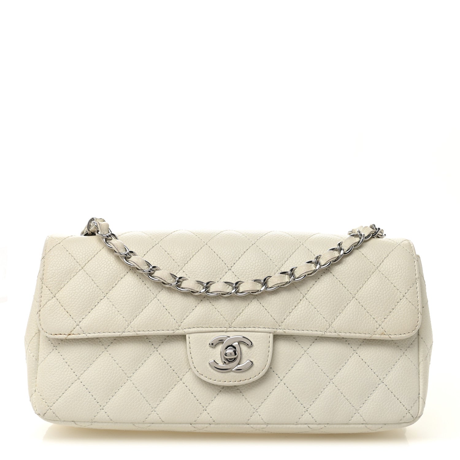 Chanel Caviar Quilted East West Flap White 1 of 16