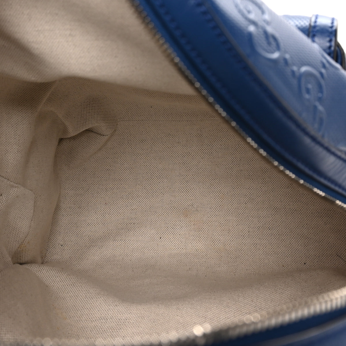 Gucci Calfskin GG Tennis Embossed Backpack Intense Metal Blue Black 5 of 11