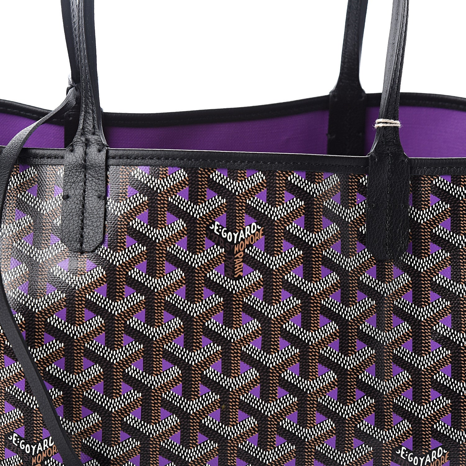 Goyard Goyardine Saint Louis Claire Voie PM Black Violet 9 of 9