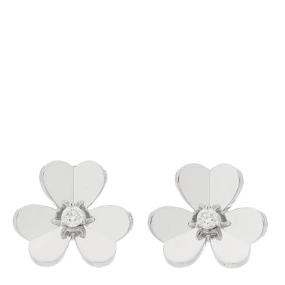 Van Cleef & Arpels 18K White Gold Diamond Small Frivole Earrings 1 of 5