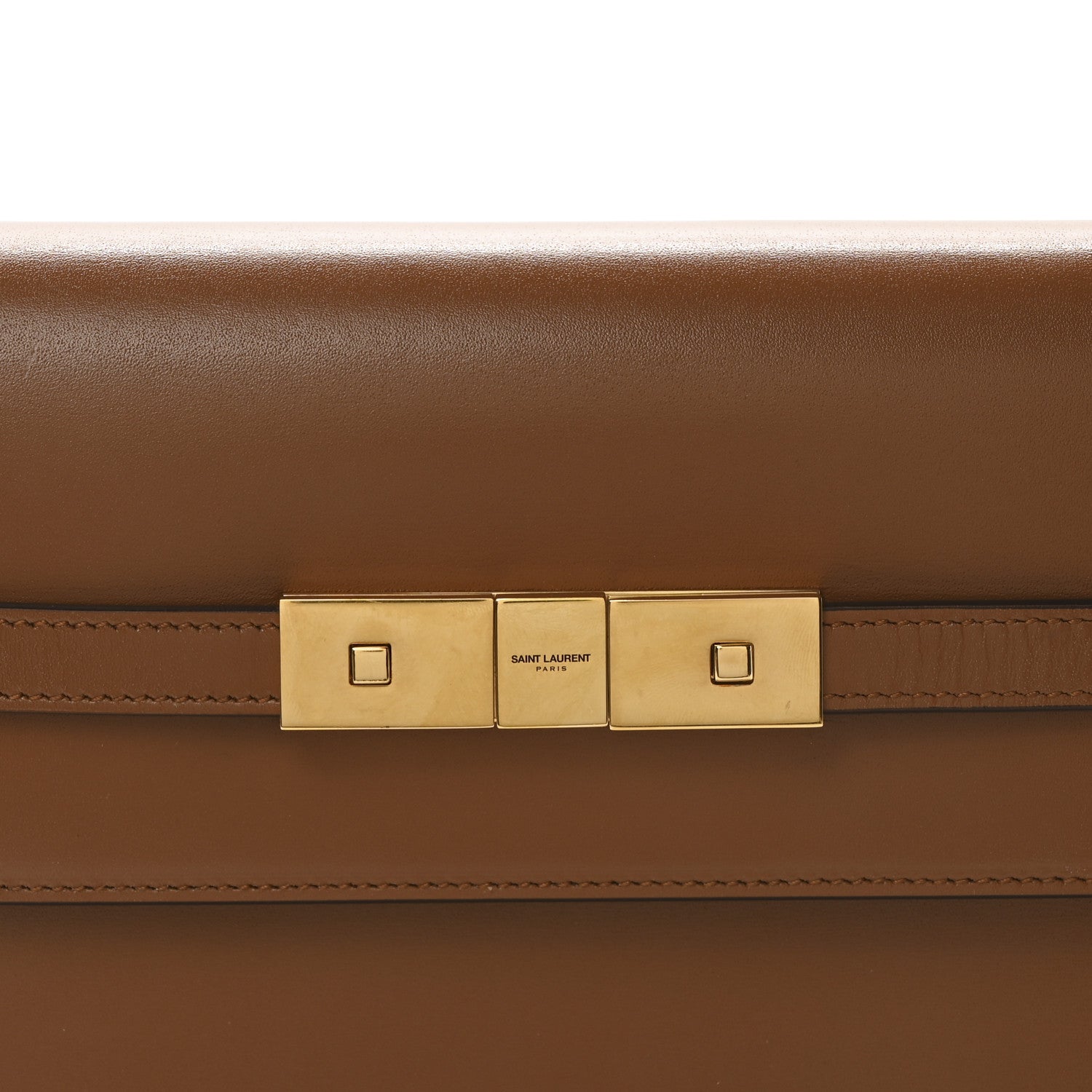 Saint Laurent Smooth Calfskin Small Manhattan Shoulder Bag Cognac 8 of 11