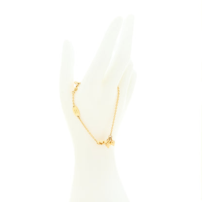 Louis Vuitton Metal Crystal Loulougram Bracelet Gold 2 of 6