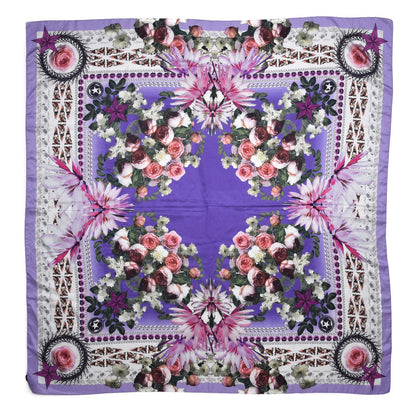 Givenchy Cotton Silk Paradise Flowers Scarf Purple 1 of 4