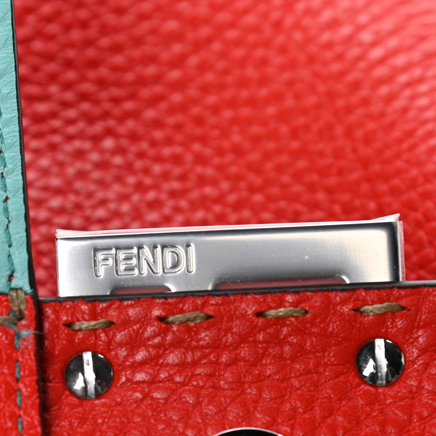 Fendi Cuoio Romano Selleria Large Baguette Papavero 9 of 14