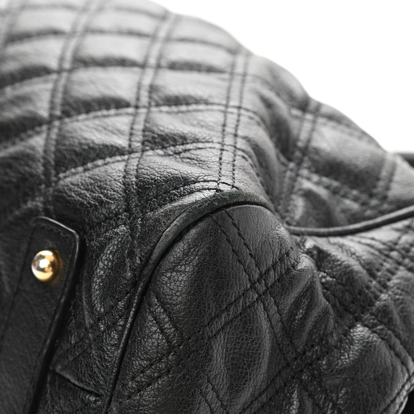 Calfskin Quilted Stam Black