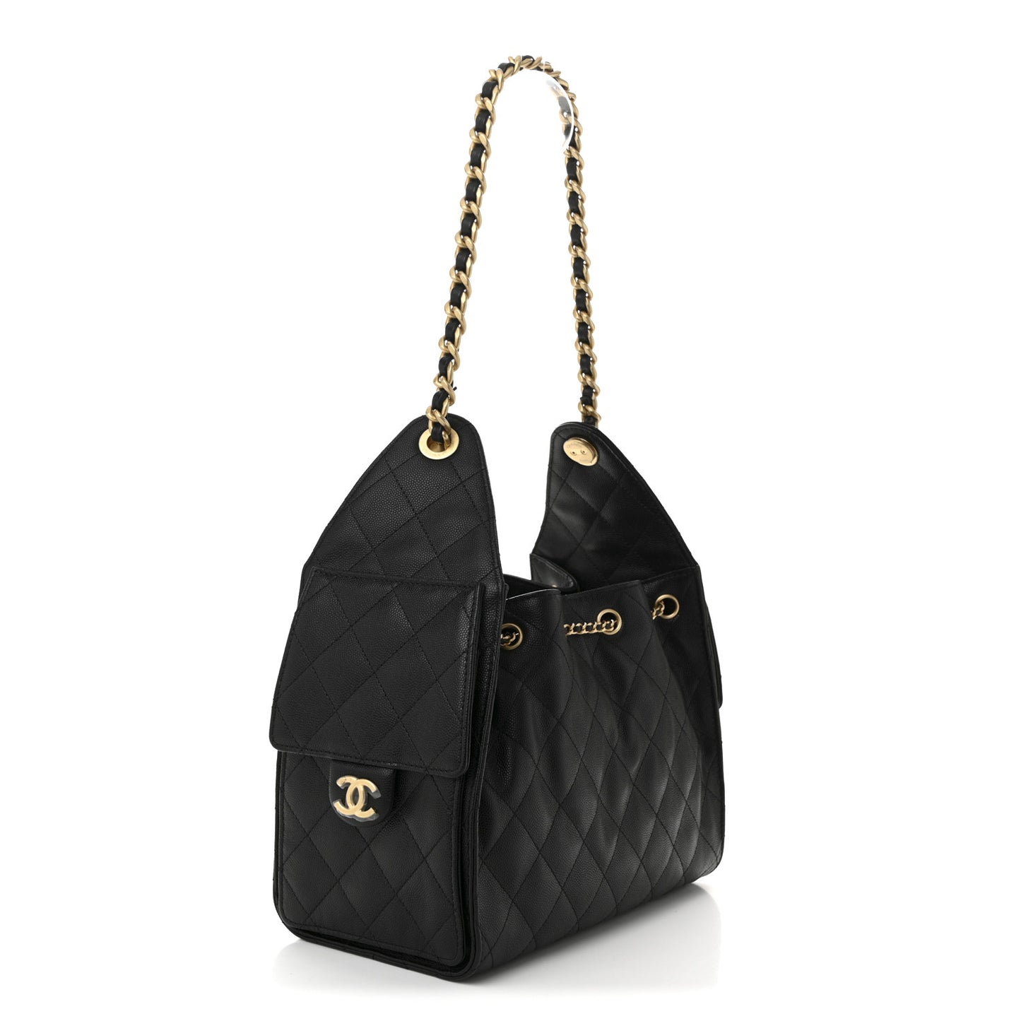 Caviar Quilted Small Chanel 25 Handbag Black