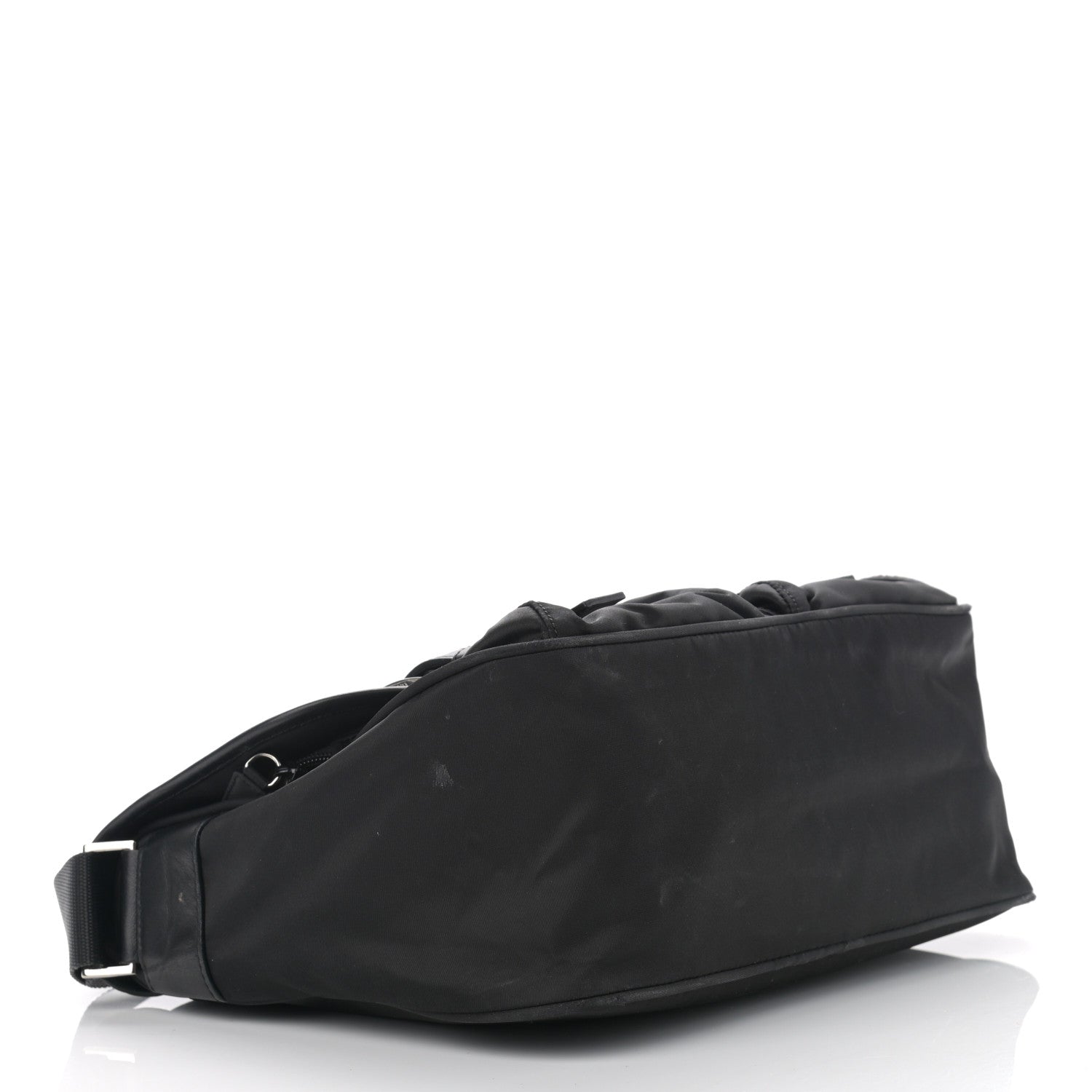 Prada Tessuto Nylon Saffiano Messenger Bag Black 4 of 14