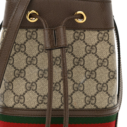 Gucci GG Supreme Monogram Web Mini Ophidia Bucket Bag Brown 8 of 11