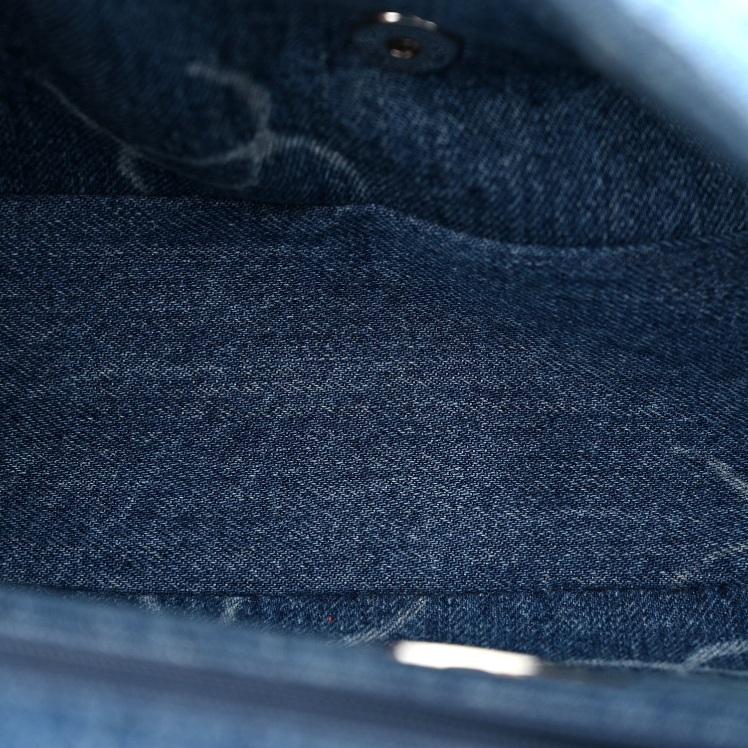 Chanel Denim Quilted CC Print Jumbo Single Flap Blue 5 of 10