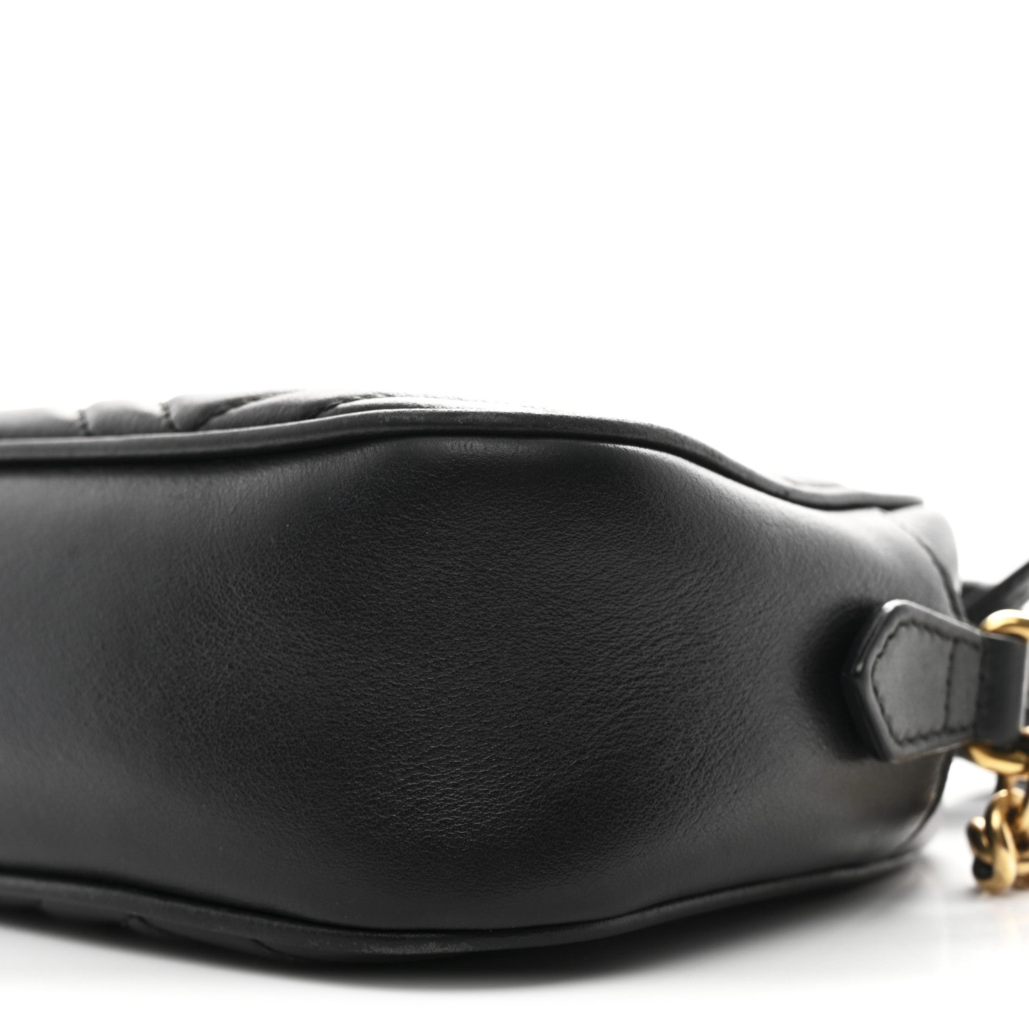 Gucci Calfskin Matelasse Small GG Marmont Chain Shoulder Bag Black 10 of 12