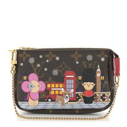 Louis Vuitton Monogram 2021 Christmas Animation London Mini Pochette Accessories Red 1 of 11
