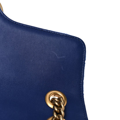 Gucci Velvet Matelasse Medium GG Marmont Shoulder Bag Cobalt Blue 13 of 20