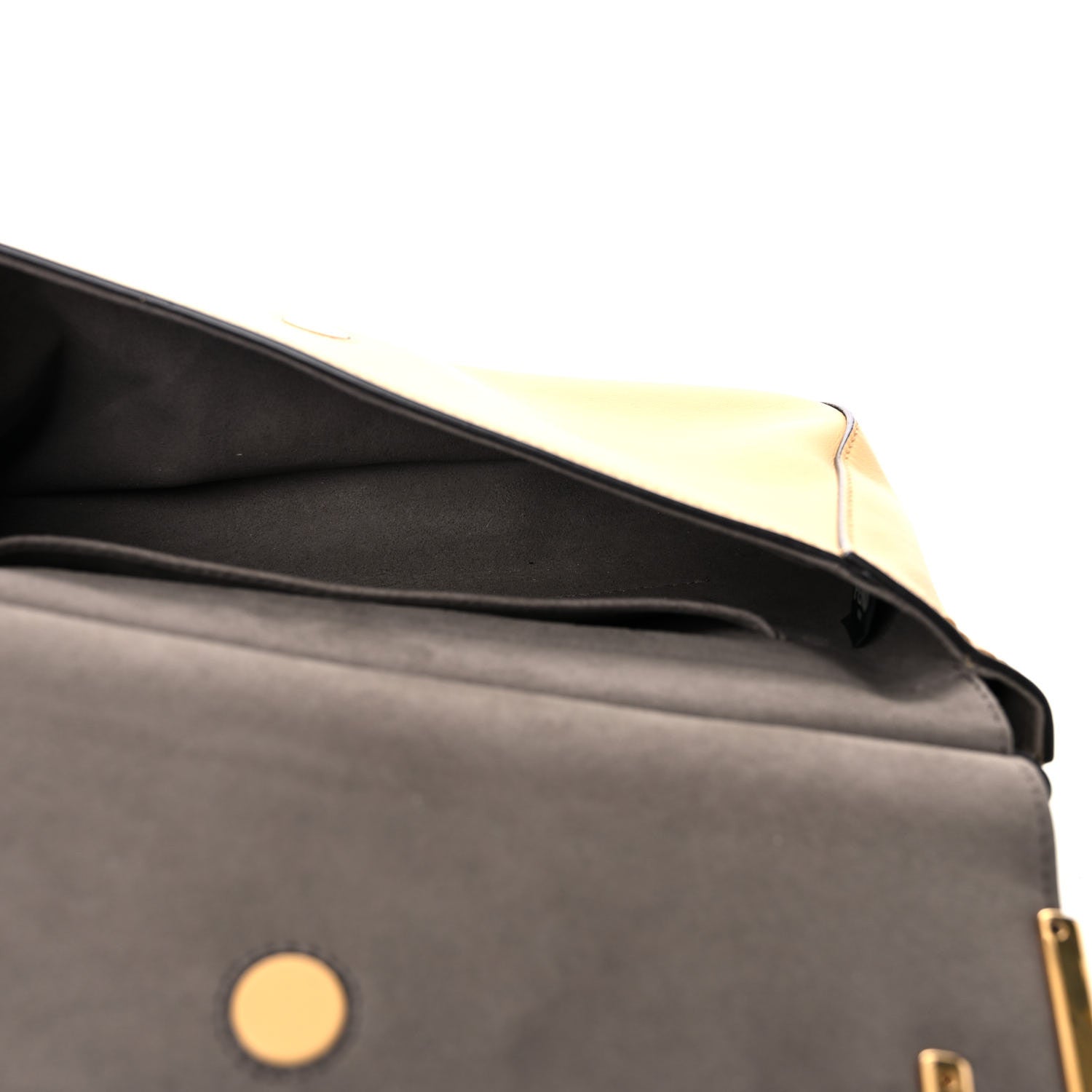 Fendi Vitello Grace Glazed Fabric FF 1974 Double F Shoulder Bag Alchemy Mogano Panna 7 of 16