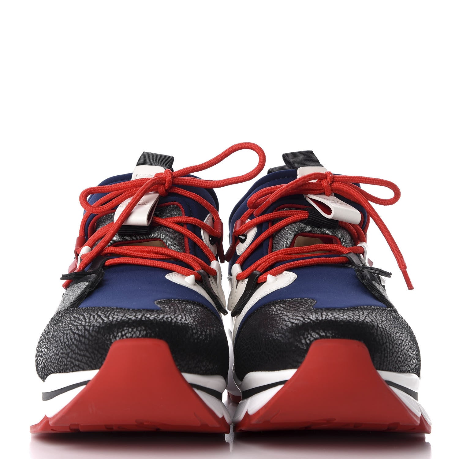 Christian Louboutin Neoprene Patent Glitter Wet Red Runner Flat Sneakers 46 Version Multi 2 of 8