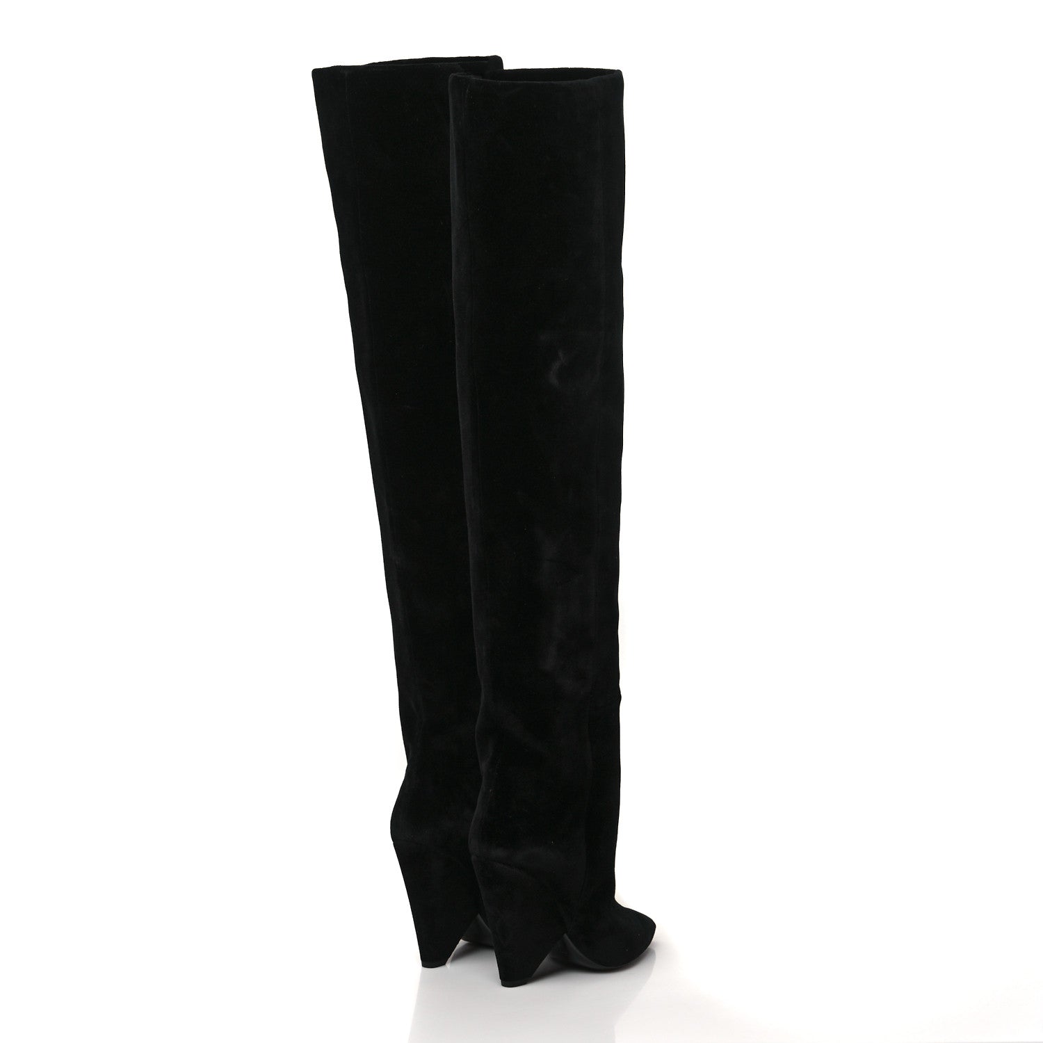 Saint Laurent Velvet Niki 105 Thigh High Boots 37 Black 3 of 5