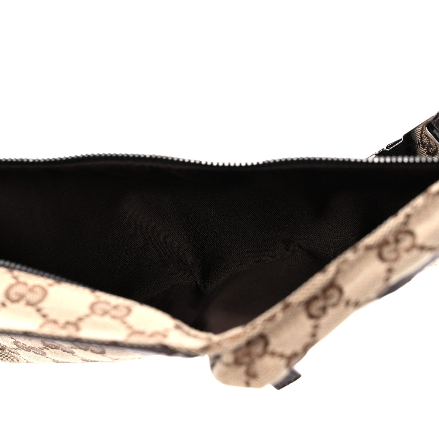 GG Monogram Double Pocket Belt Bag Dark Brown