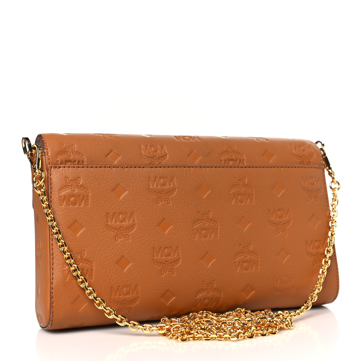 MCM Calfskin Ottomar Monogram Medium Millie Crossbody Bag Cognac 3 of 11