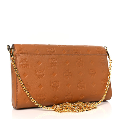 MCM Calfskin Ottomar Monogram Medium Millie Crossbody Bag Cognac 3 of 11
