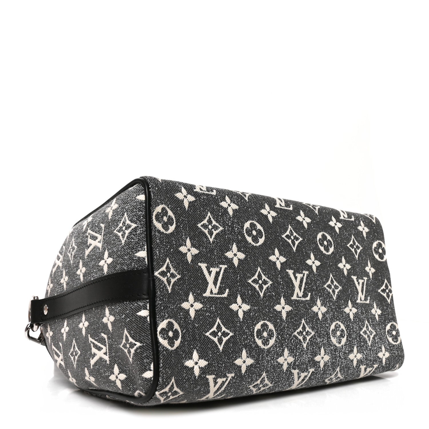 Louis Vuitton Denim Monogram Jacquard Speedy Bandouliere 25 Black 4 of 9