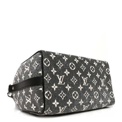 Louis Vuitton Denim Monogram Jacquard Speedy Bandouliere 25 Black 4 of 9
