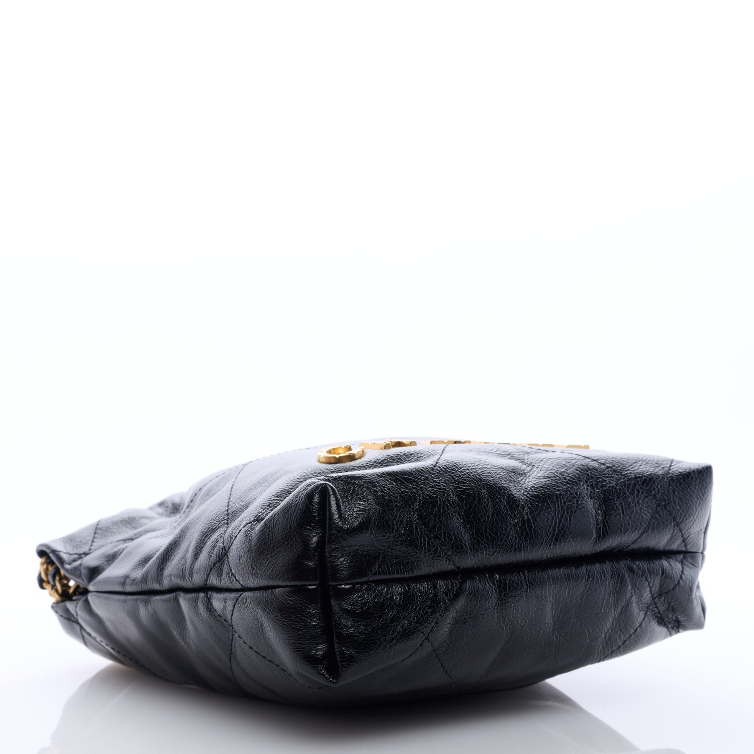 Chanel Shiny Crumpled Calfskin Quilted Pearl Mini Chanel 22 Black 4 of 9