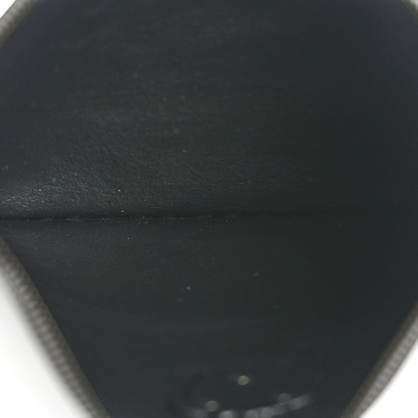 Grained Calfskin Studded Medusa Wristlet Pouch Black